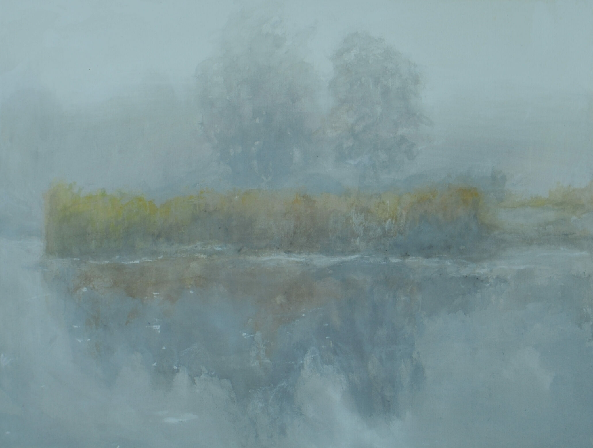 Stefan Bergmann, Nebel, 2021, Acryl/BW, 50 x 60 cm